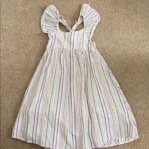 Girls Pastel Metallic Stiped Dress
